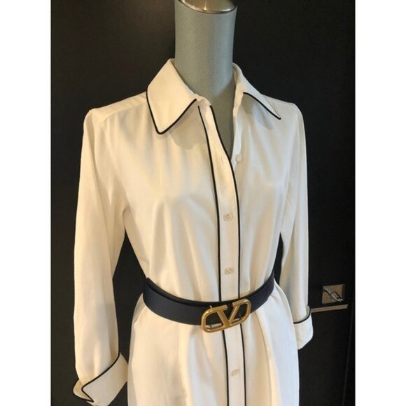 DONCASTER women's white buttons down shirt dress size 4 - Picture 2 of 7